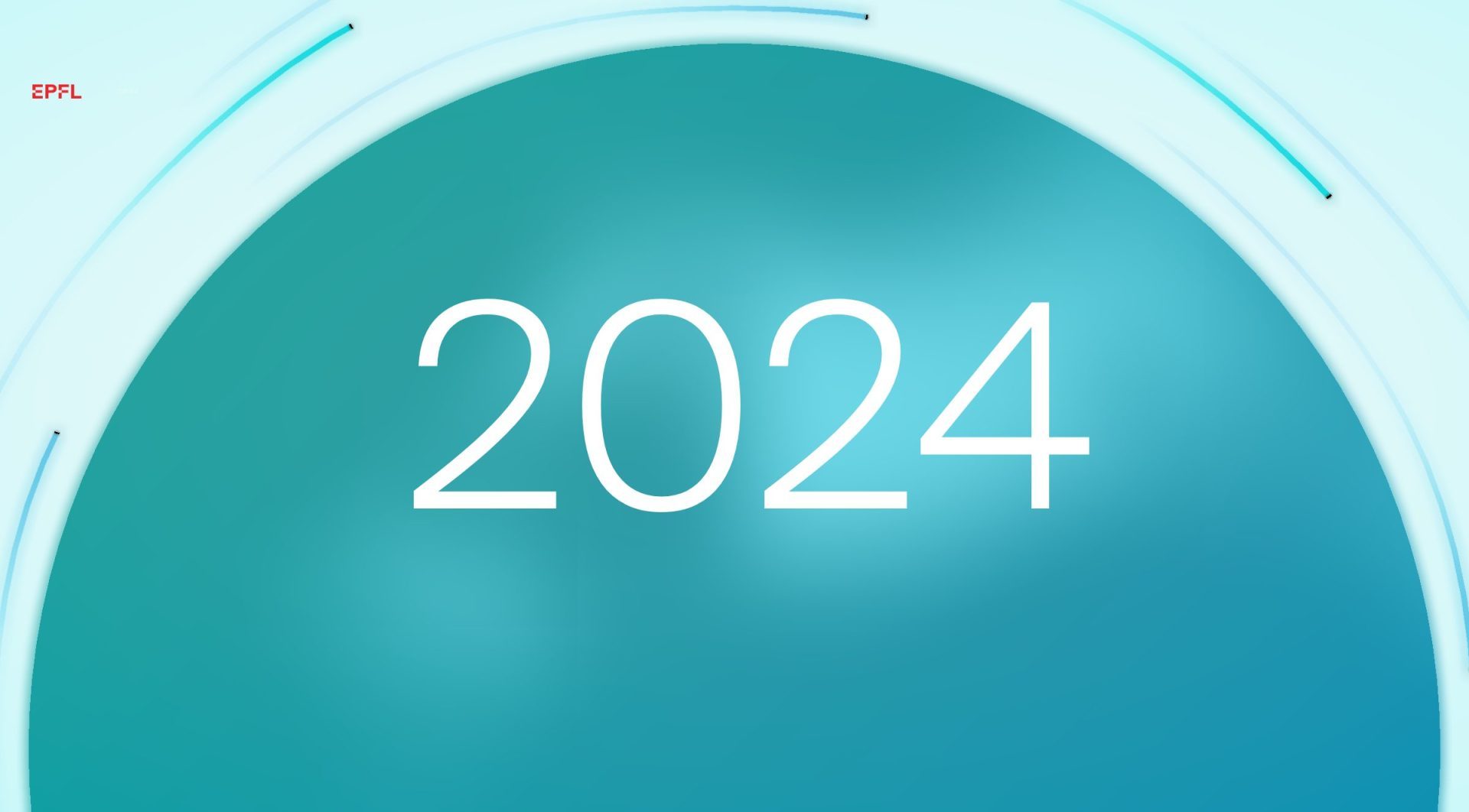 Une grande sphÚre turquoise avec le chiffre «2024» au centre