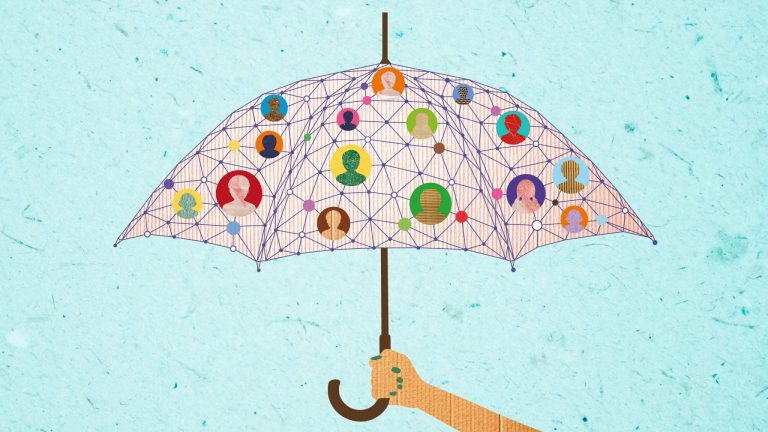 Illustration représentant le Trust Support network de l'EPFL sous la forme d'un parapluie © EPFL Illustration représentant le Trust Support network de l'EPFL sous la forme d'un parapluie © EPFL