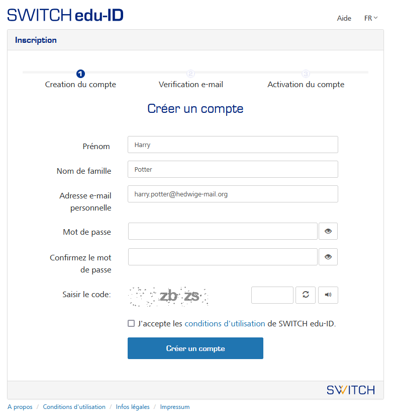 Inscription Switch edu ID